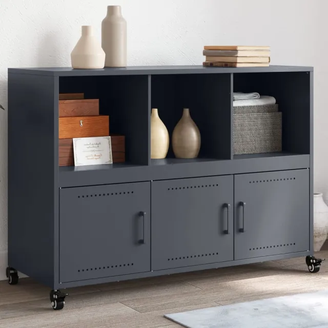 vidaXL Dressoir 100,5x39x72 cm staal zwart
