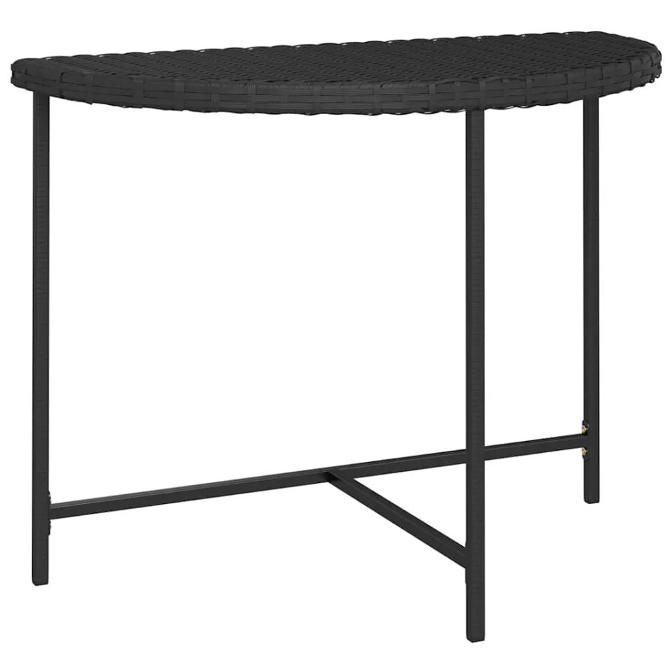 vidaXL Tuintafel 100x50x75 cm poly rattan zwart, foto 3