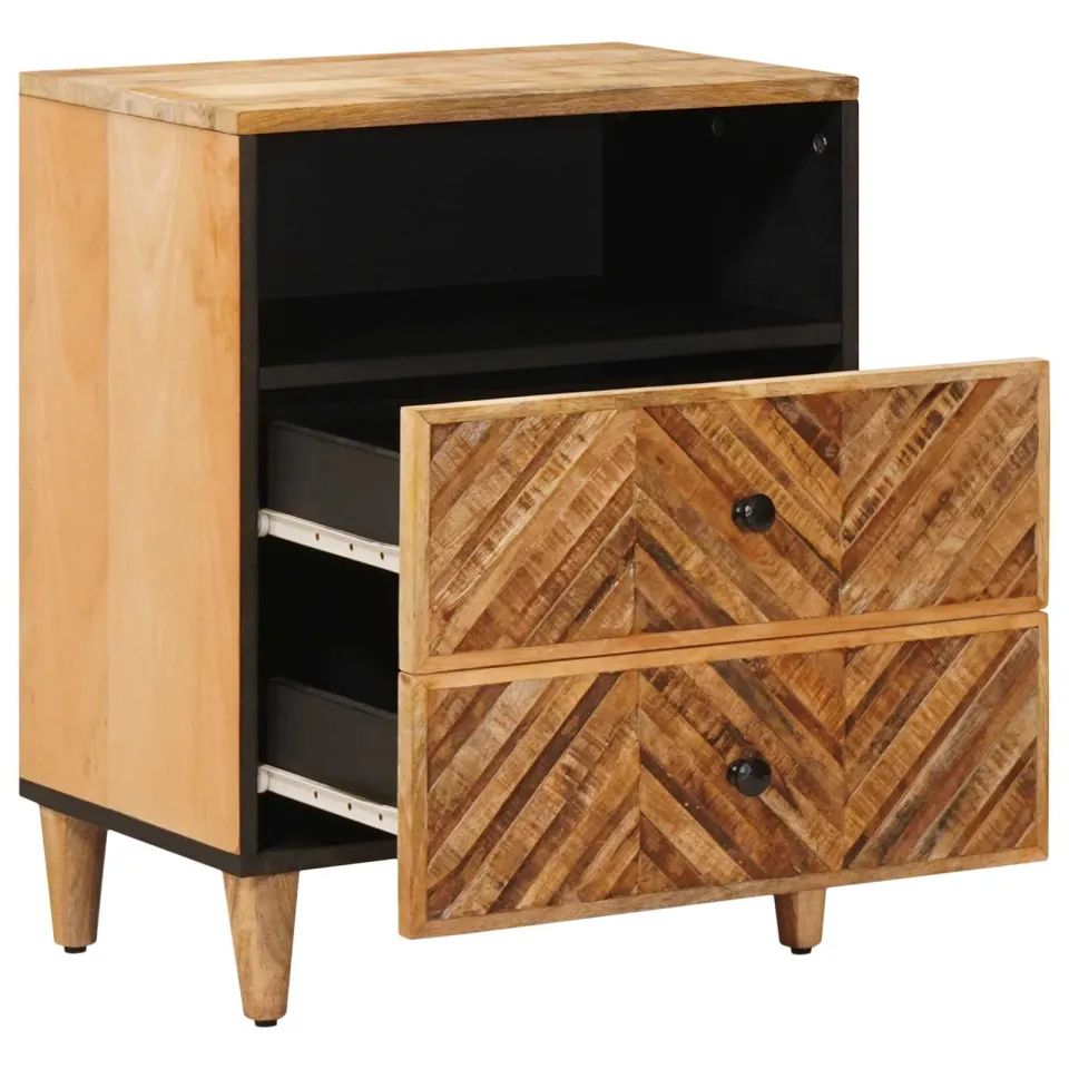 vidaXL Nachtkastje Bruin 50 x 33 x 60 cm Massief Mango Hout, foto 2