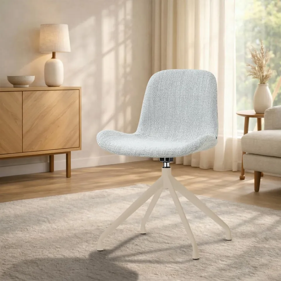 Nolon Nola-Fé draaibare eetkamerstoel grijs melange - beige onderstel, foto 3