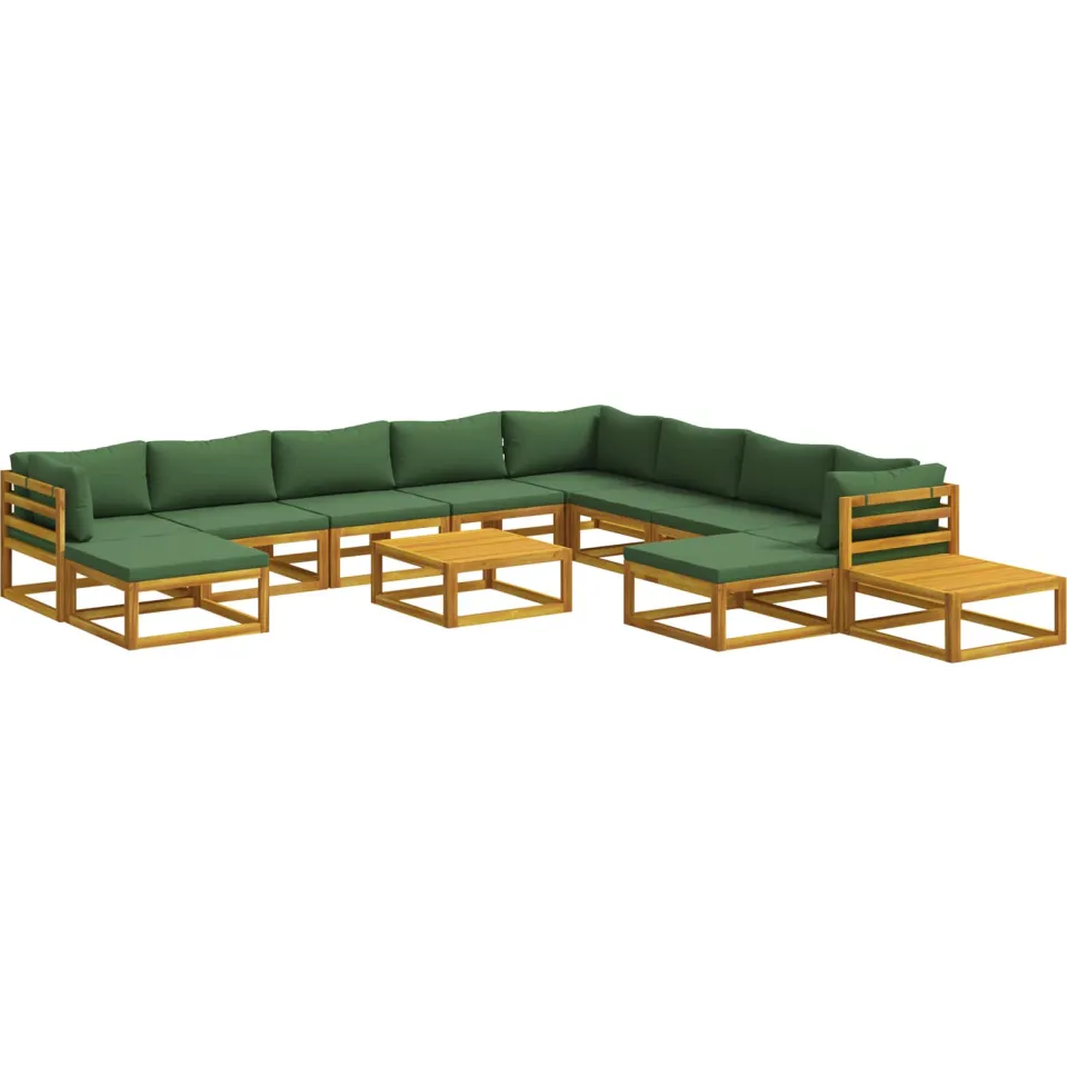 vidaXL Bankstel 12 st Naturel Massief Acaciahout, foto 3