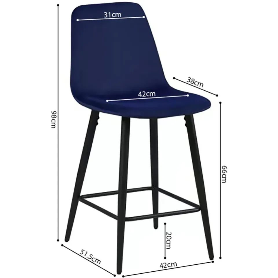 Barkruk Aylin donkerblauw blauw, foto 2