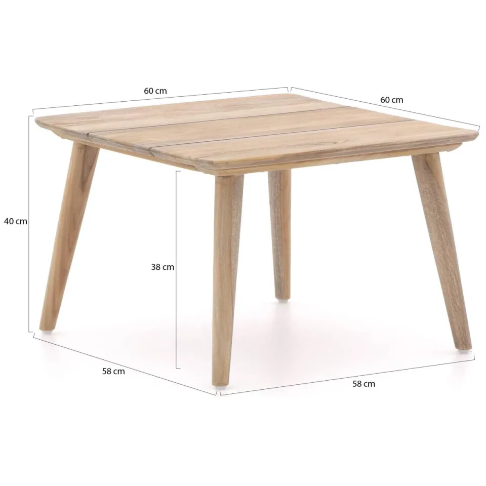 ROUGH Furniture ROUGH-K lounge tuintafel 60x60x40cm bruin, foto 2