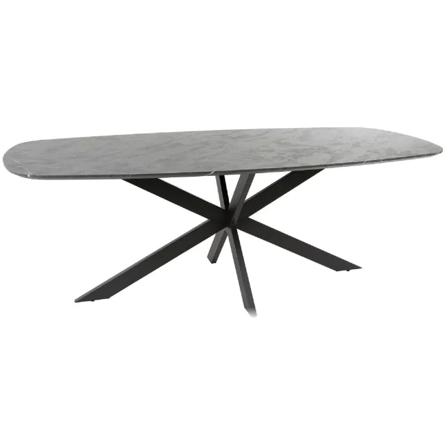 Nest of Nora Eettafel met kruispoot Jorin - Deens ovaal 215 cm - Grafiet Grijs