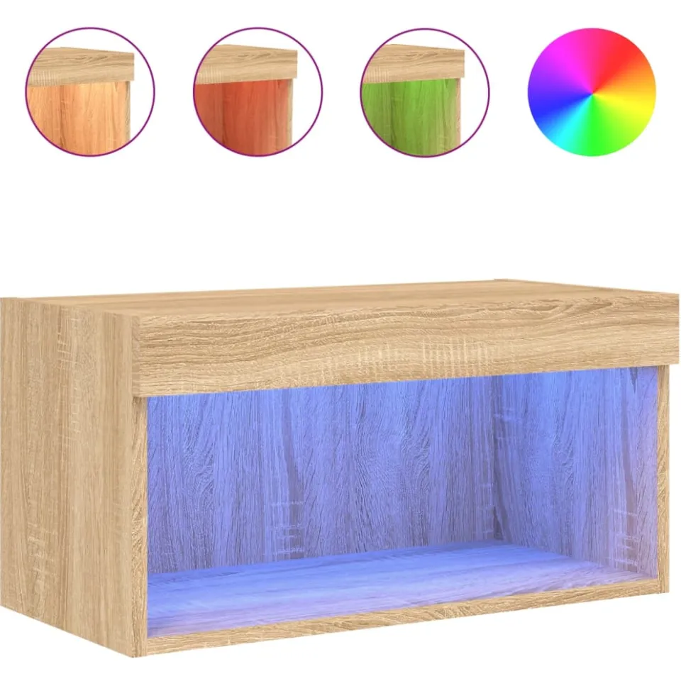 vidaXL Tv-meubel met LED-verlichting 60x30x30 cm sonoma eikenkleurig, foto 3