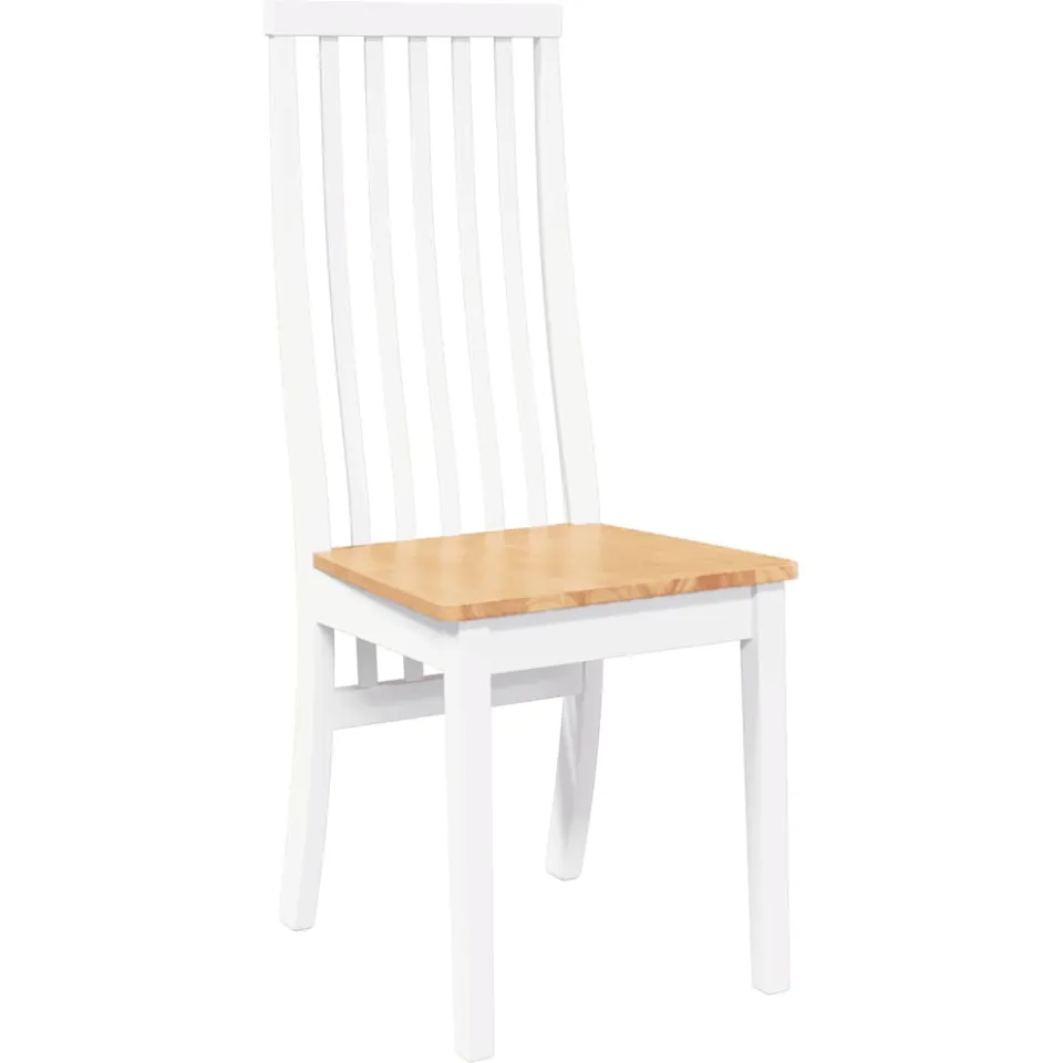 vidaXL Eetkamerstoelen 2 st massief hout rubber wit, foto 4