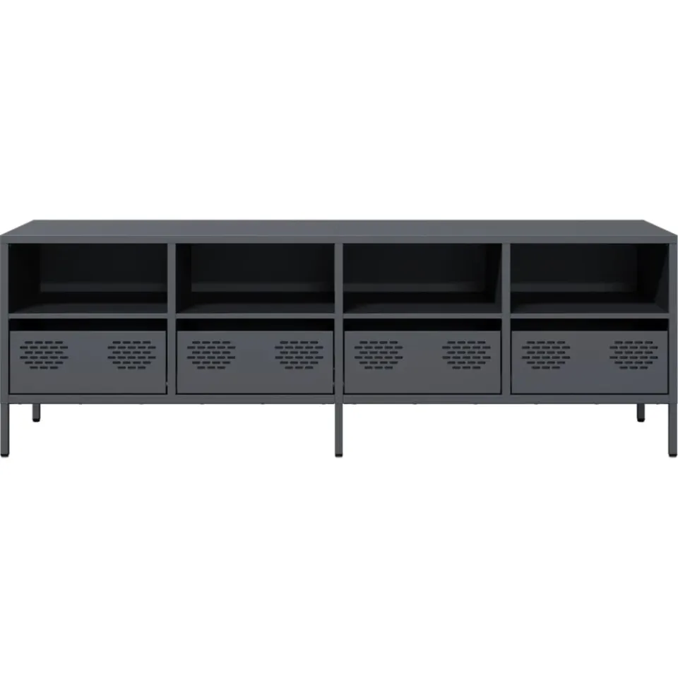 vidaXL Tv-meubel 135x39x43,5 cm koudgewalst staal antracietkleurig, foto 4