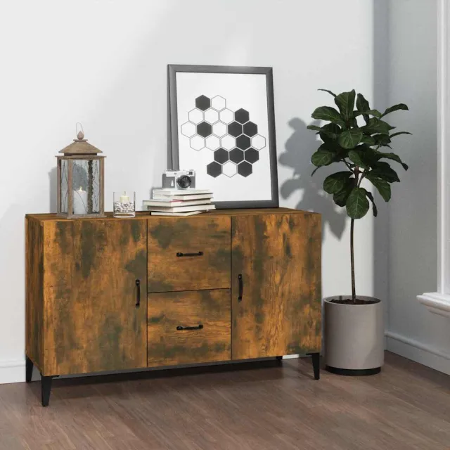 vidaXL Dressoir 100x36x60 cm bewerkt hout gerookt eikenkleurig, foto 2