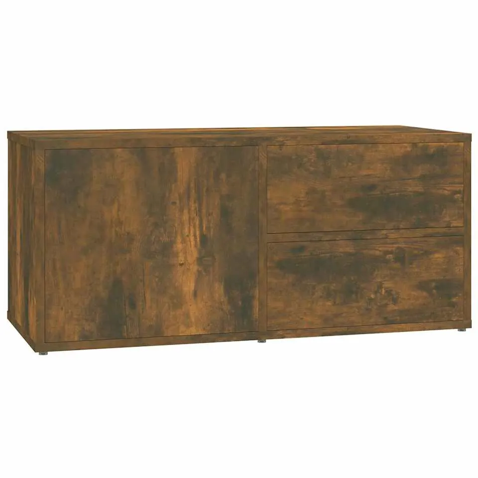 vidaXL Tv-meubel 80x34x36 cm bewerkt hout gerookt eikenkleurig Bruin