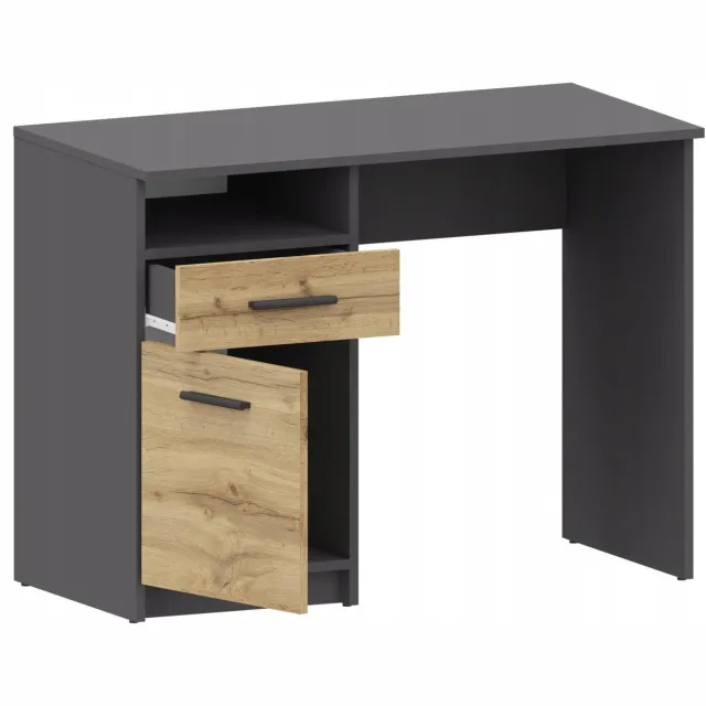 ufc BODO DSP - Bureau met Kast - 100cm - Antraciet/Wotan - Stevige Handgrepen Antraciet;Wotan