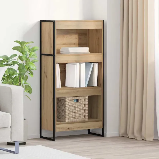 vidaXL Boekenkast 60 x 30 x 121 cm Bewerkt hout Ambachtelijk eiken, foto 2