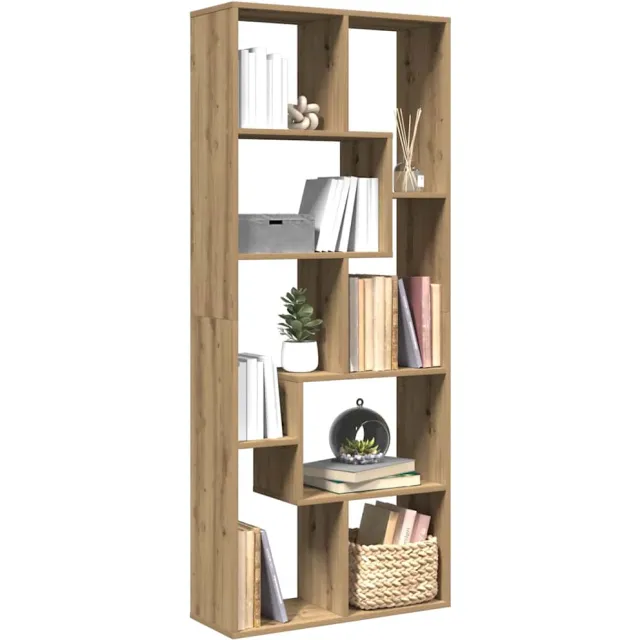 vidaXL Kamerscherm / boekenkast 67x25x161,5 cm hout artisanaal eiken Bruin