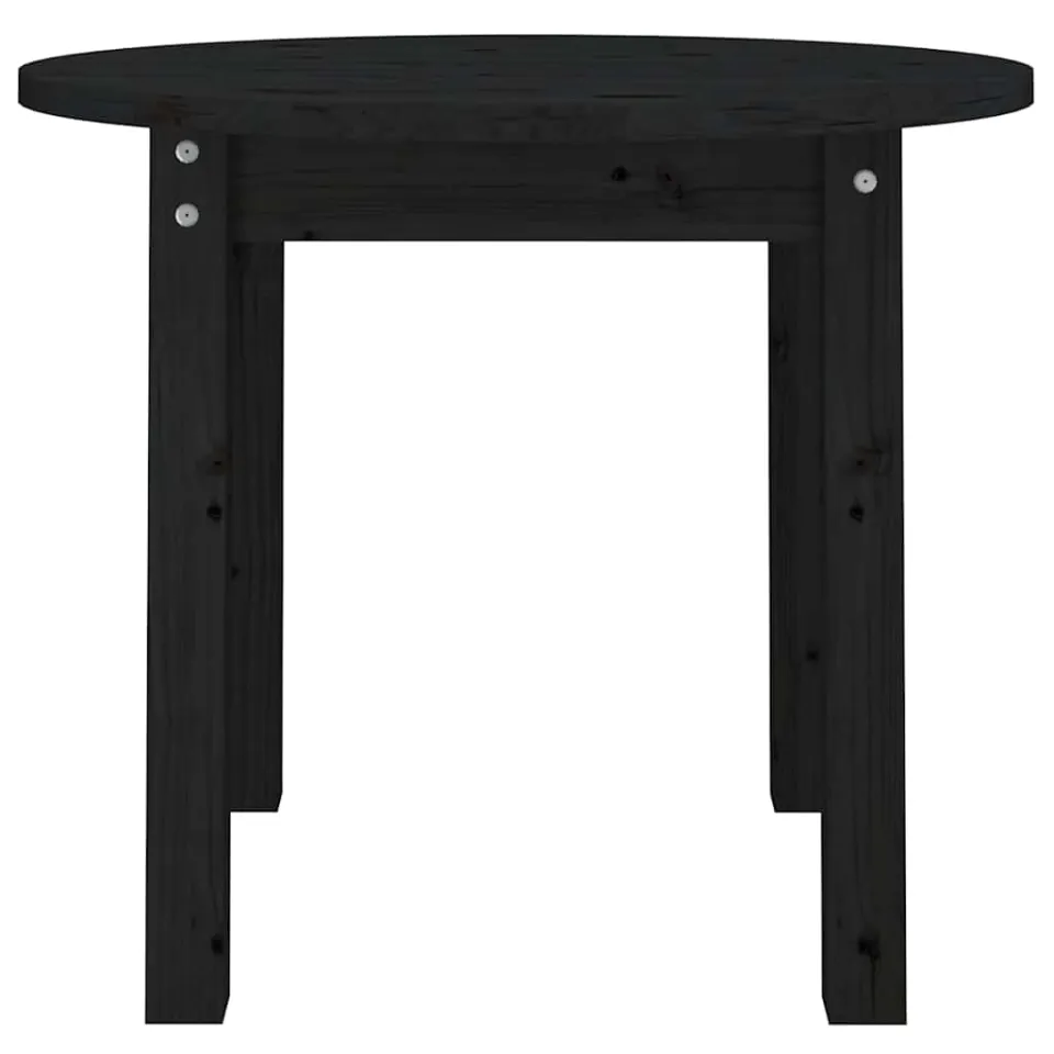 vidaXL Salontafel Ø 55x45 cm massief grenenhout zwart, foto 4