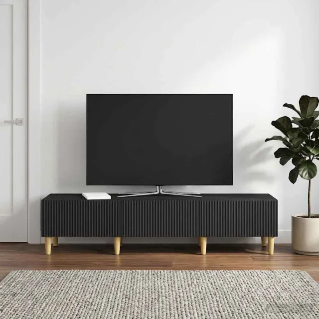 vidaXL TV-kast 147 x 34,5 x 30 cm Zwart Bewerkt hout, foto 2