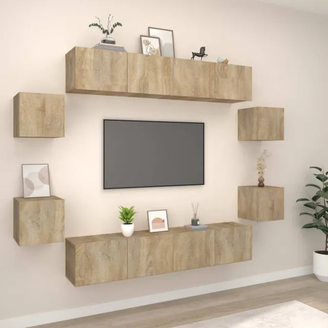 vidaXL 8-delige Tv-meubelset bewerkt hout sonoma eikenkleurig, foto 2