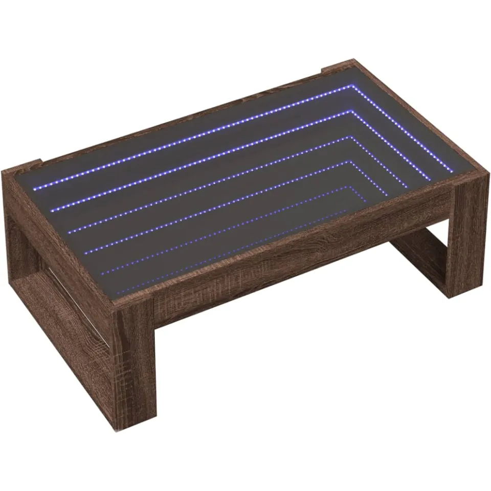vidaXL Salontafel met Infinity LED 90x53x30 cm bruin eikenkleurig