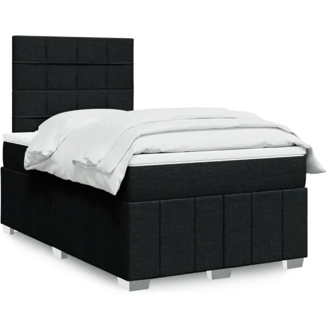 vidaXL Boxspring met matras stof zwart 120x190 cm