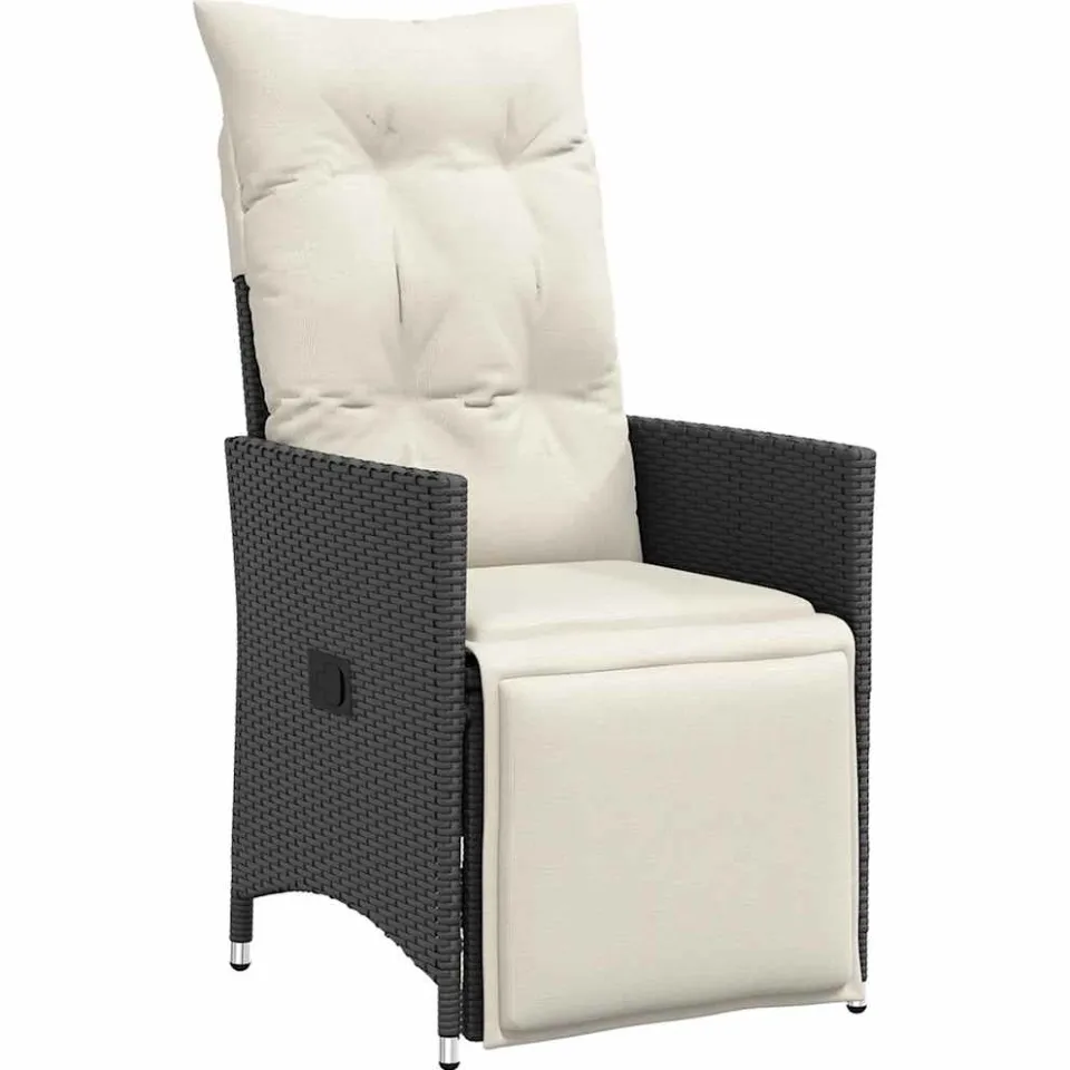 vidaXL 9-delige Tuinset poly rattan zwart, foto 4
