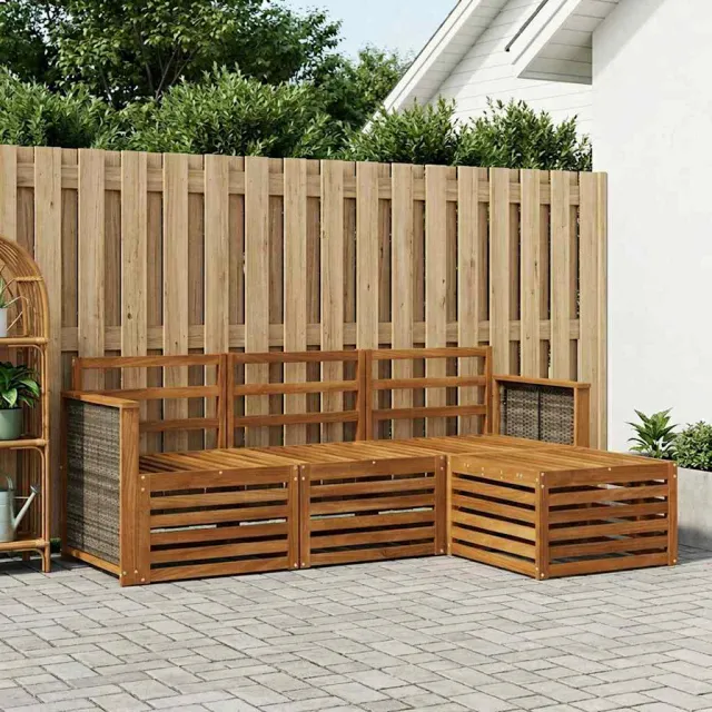 vidaXL Buiten bankenset 4 st 4-zits Naturel Massief Acaciahout