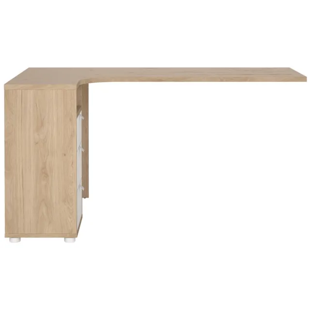 Giga Living Hoekbureau Sign top met Kastje Hickory/Wit - Giga Living Naturel
