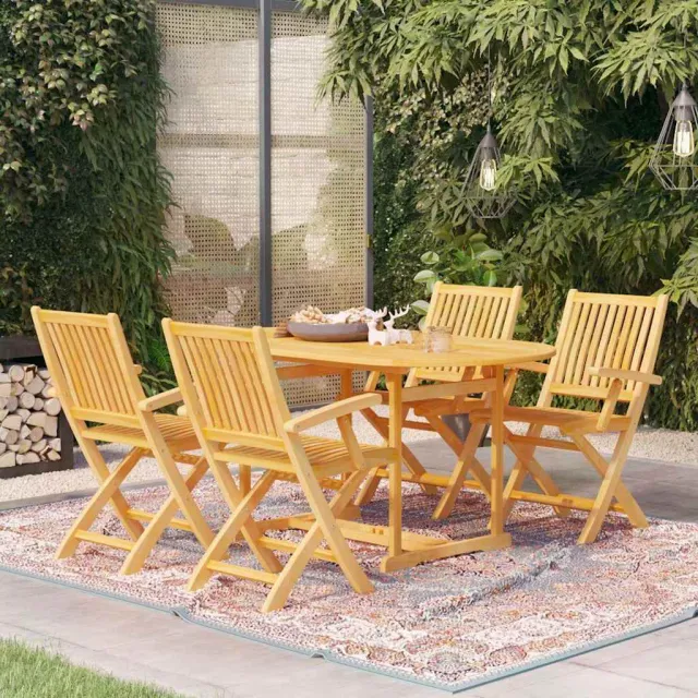 vidaXL 5-delige Tuinset massief teakhout bruin, foto 2