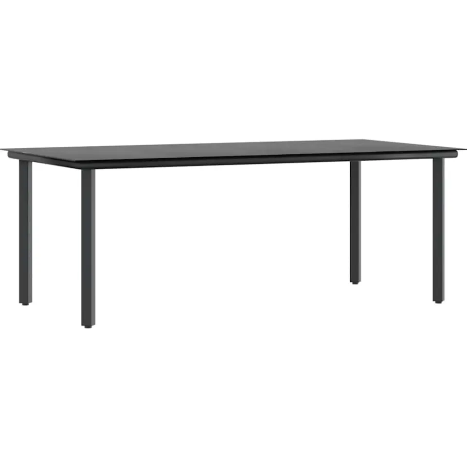 vidaXL 9-delige Tuinset met kussens poly rattan glas zwart, foto 3