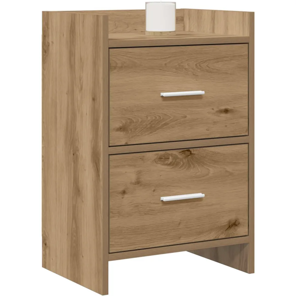 vidaXL Nachtkastjes 2 st Artisanaal eiken 40 x 30 x 60 cm Bewerkt hout Bruin