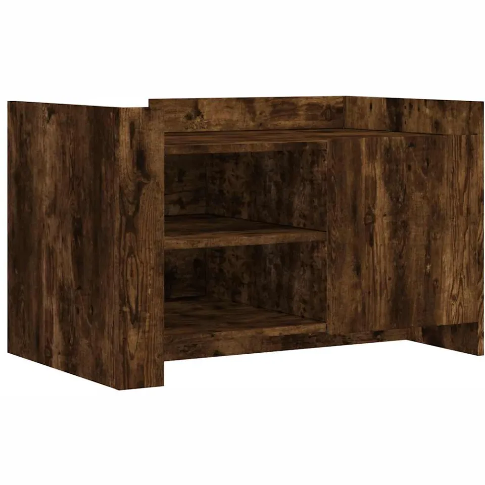 vidaXL Salontafel 80x50x50 cm bewerkt hout gerookt eikenkleurig, foto 4