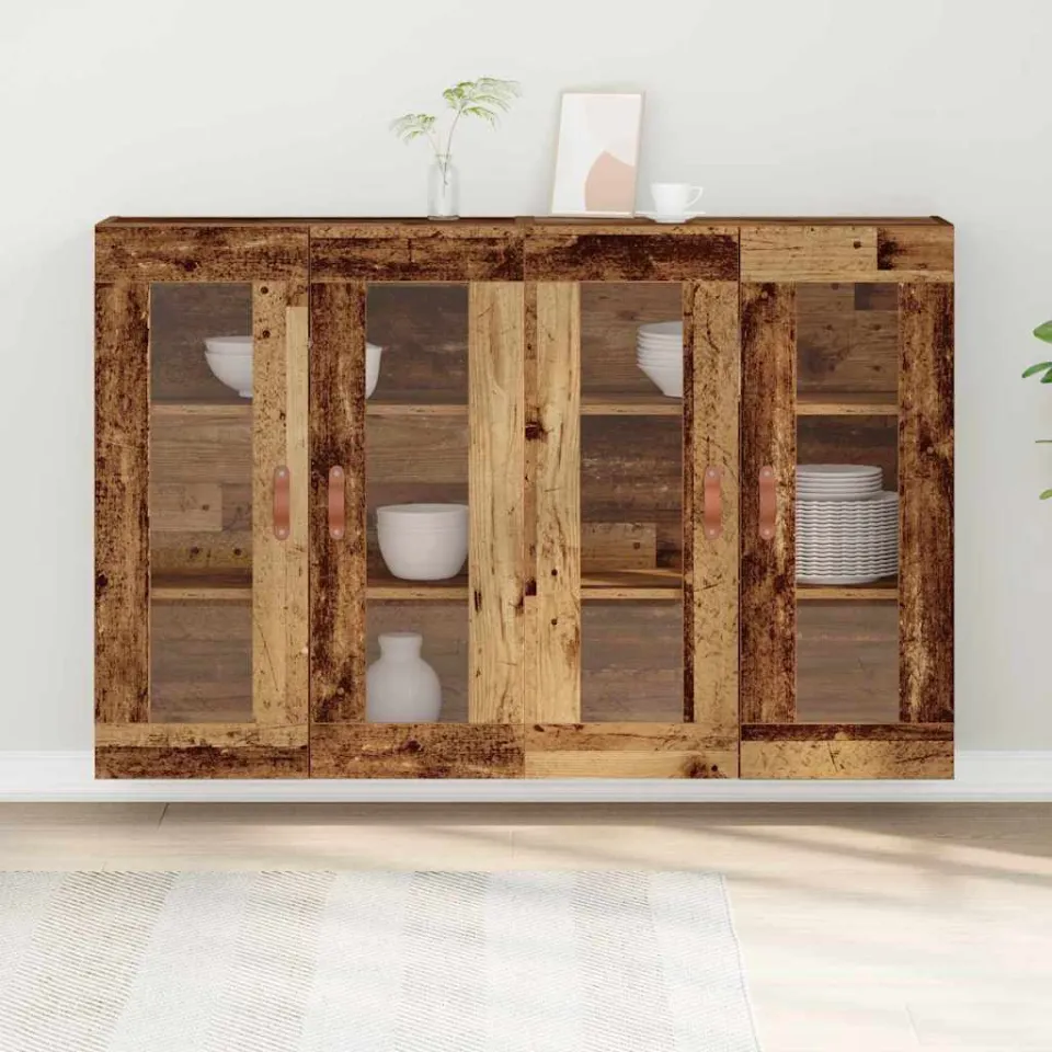 vidaXL Wandkasten 2 st Oud Hout 69,5 x 34 x 90 cm Bewerkt hout bruin, foto 4
