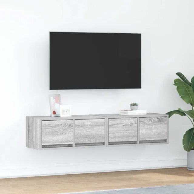 vidaXL Tv-meubelen 2 st 60x31x25,5 cm bewerkt hout grijs sonoma eiken