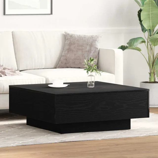 vidaXL Salontafel Zwart Eiken 80 x 80 x 31 cm, foto 2