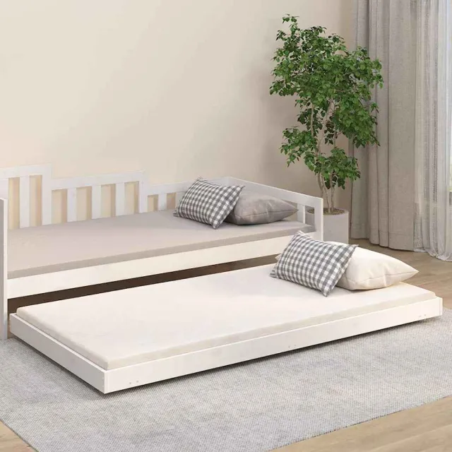 vidaXL Bedframe zonder matras massief grenenhout wit 140x200 cm