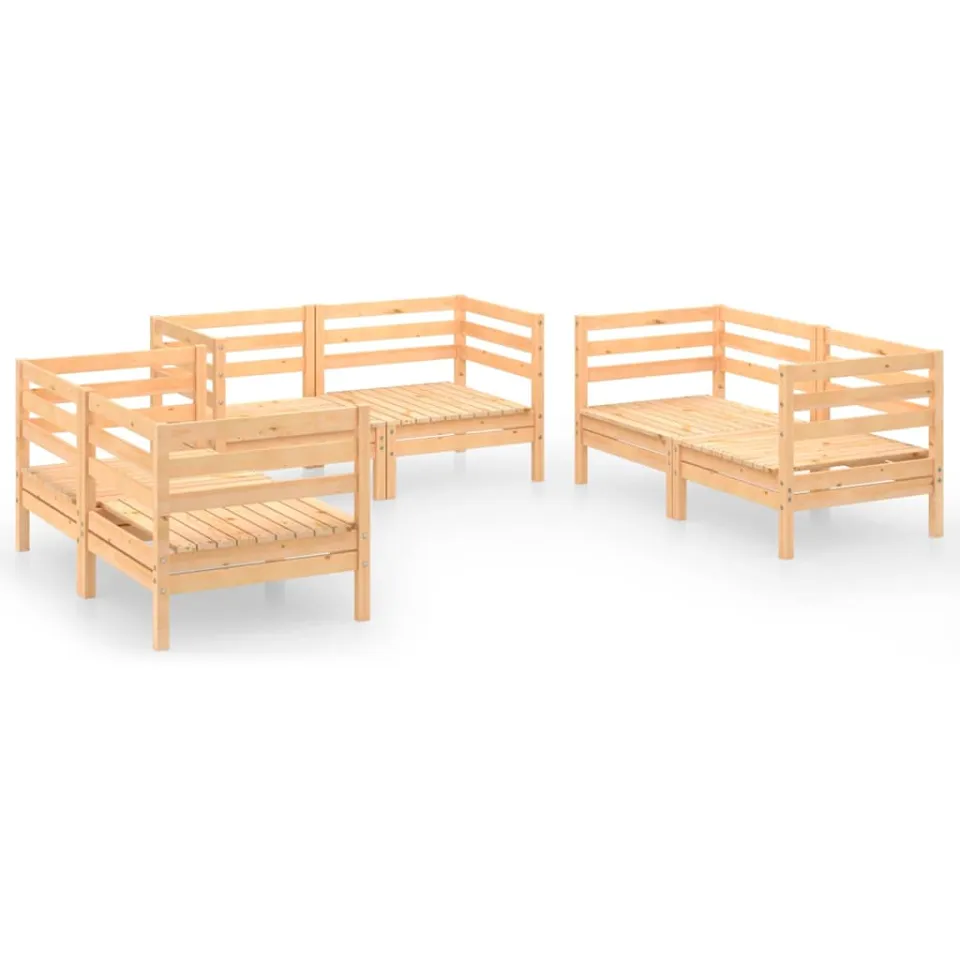 vidaXL 6-delige Loungeset massief grenenhout bruin, foto 3