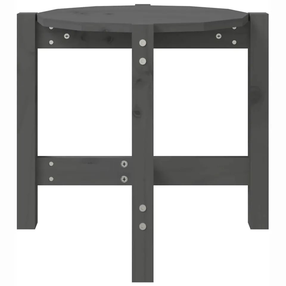 vidaXL Salontafel Ø 52,5x45 cm massief grenenhout grijs, foto 4