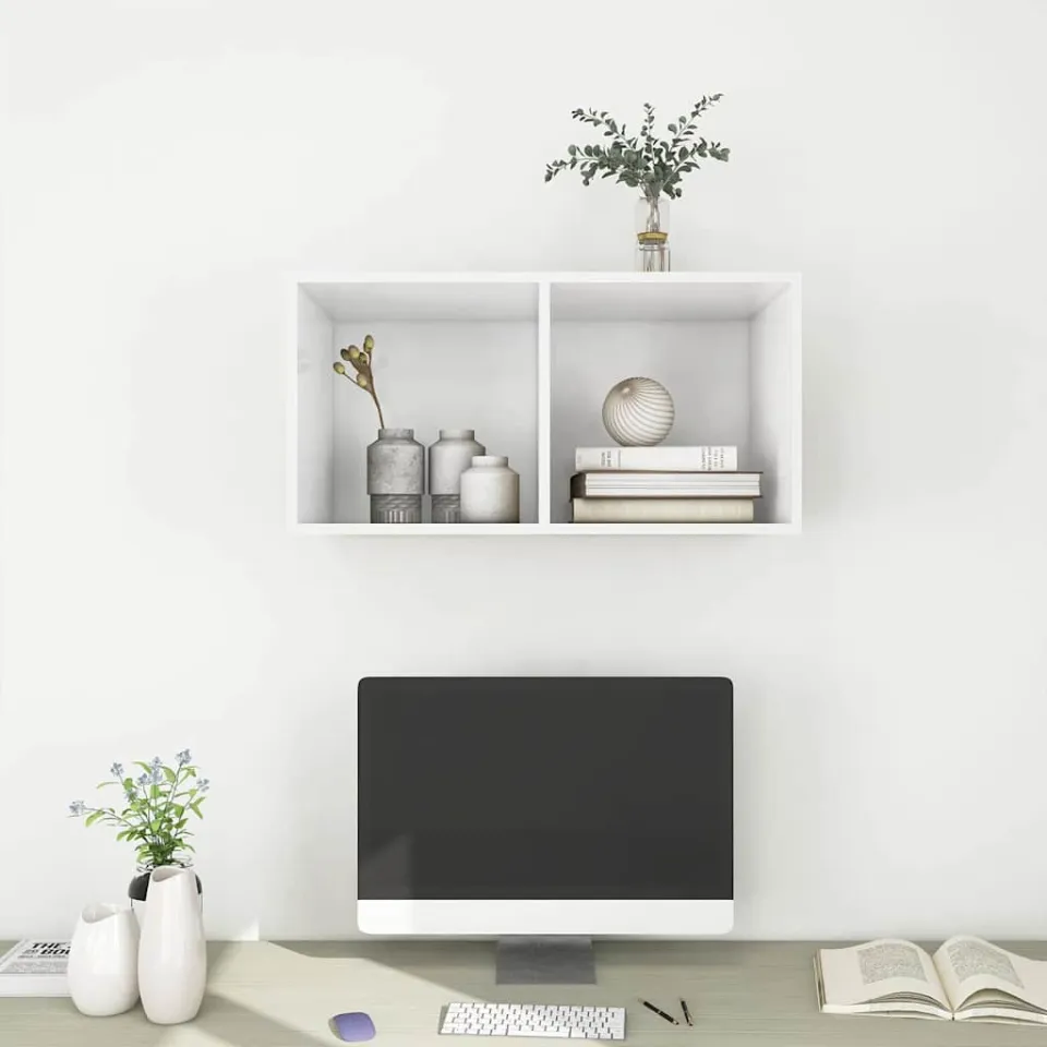 vidaXL Tv-wandmeubel 37x37x72 cm bewerkt hout wit, foto 4