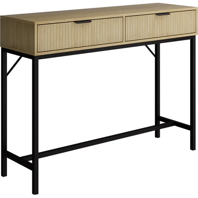 Vicco Lennox Console tafel – 100 x 75 cm met 2 laden Eiken