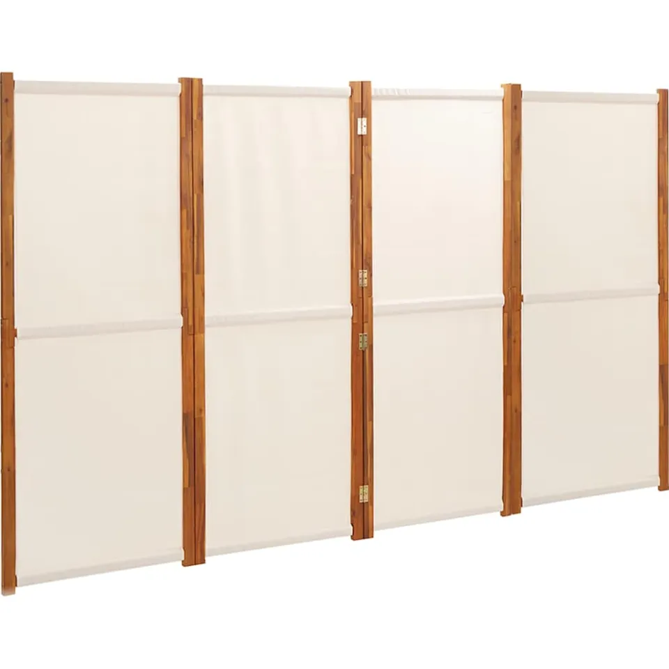 vidaXL Kamerscherm met 4 panelen 280x180 cm crèmewit, foto 3