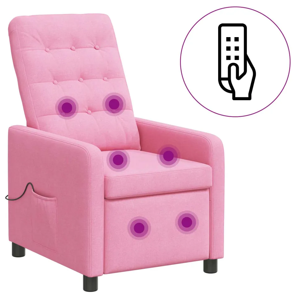 vidaXL Massage-relaxstoel Roze 65 x 93 x 102 cm Stof, foto 3