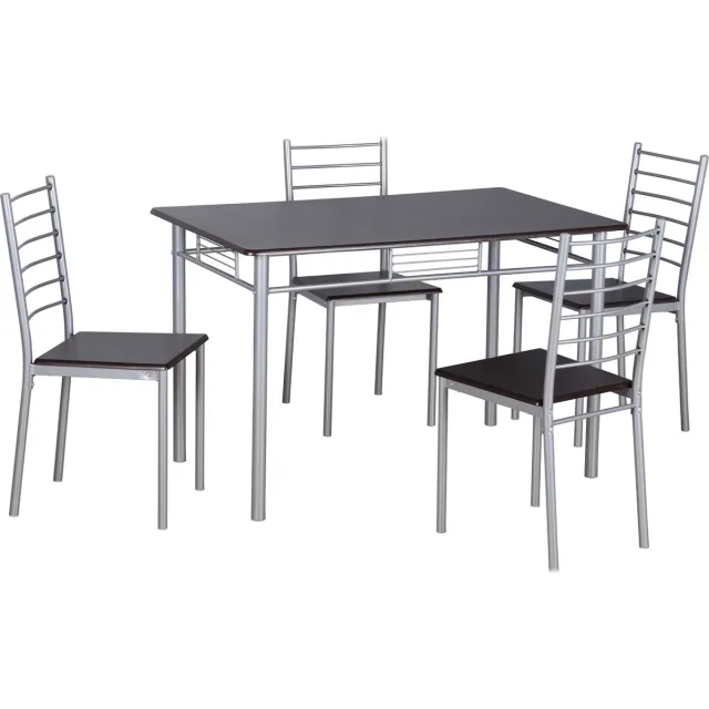 poldimar Tafelset met 4 stoelen Chiara - wengé Grijs