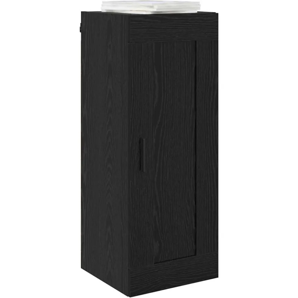 vidaXL Wandkast Zwart Eiken 34,5 x 34 x 90 cm Bewerkt hout, foto 2