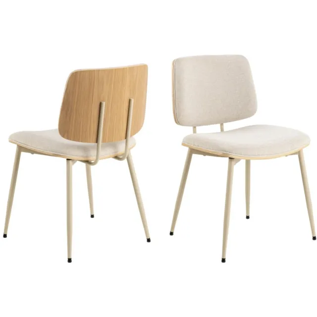 Giga Living Eetkamerstoel Ethan Apia Beige Set van 2 - Giga Living