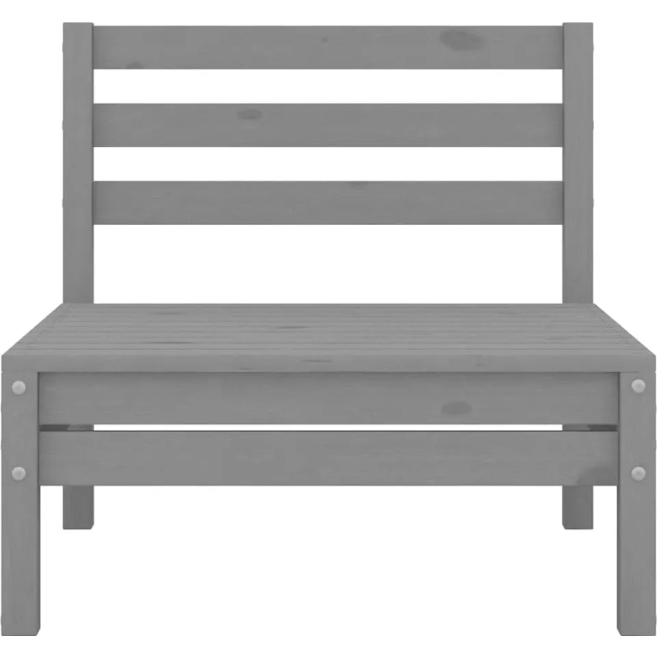 vidaXL 4-delige Loungeset massief grenenhout grijs, foto 4