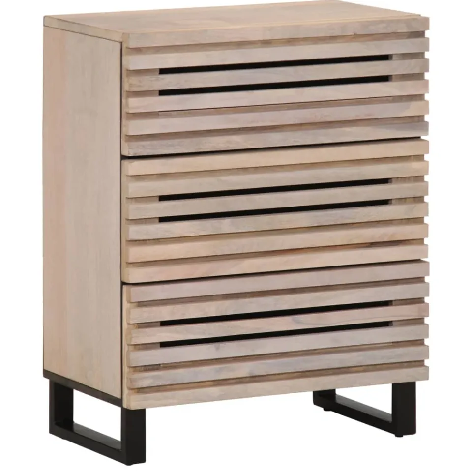 vidaXL Dressoirs 2 st 60x34x75 cm massief mangohout bruin, foto 2