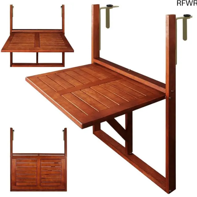 RFWR Opvouwbare Hangtafel voor Balkon - FSC®-Gecertificeerd Acaciahout 64 x 45 cm Bruin