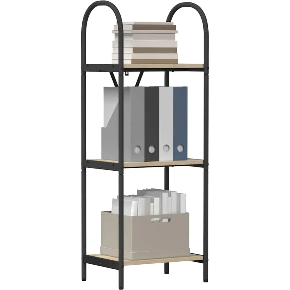 vidaXL Boekenkast 3-laags 40 x 30 x 109 cm Bewerkt hout Sonoma Eiken Bruin