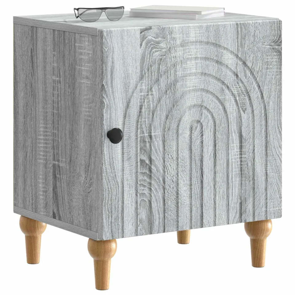 vidaXL Nachtkastje Grijs sonoma 43 x 34,5 x 50 cm Bewerkt hout
