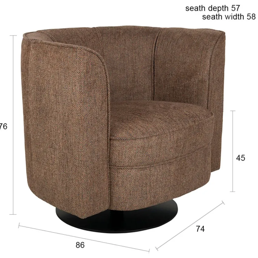 Dutchbone fauteuil Flower bruin, foto 5